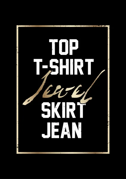 T-shirt Slogan avec feuille d'or — Image vectorielle