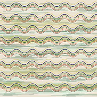 Mavi ve yeşil renklerde dalga deseni