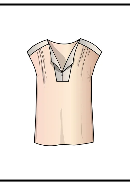 Blusa rosa feminina sem mangas — Vetor de Stock