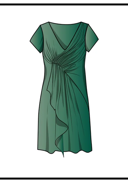 Vestido verde cortina em estilo clássico — Vetor de Stock