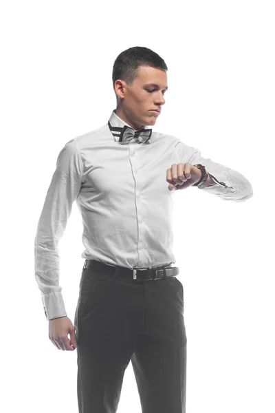 Portret młodego biznesmena odizolowanego na białym tle — Zdjęcie stockowe