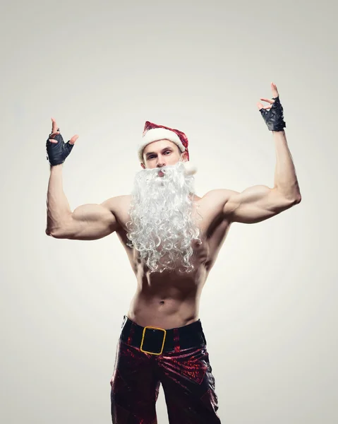 Musculoso guapo sexy Santa Claus —  Fotos de Stock
