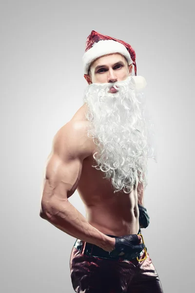 Musculoso guapo sexy Santa Claus —  Fotos de Stock