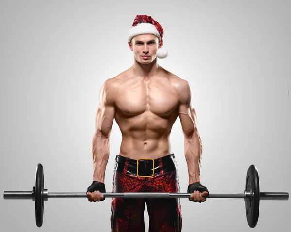 Musculoso guapo sexy Santa Claus —  Fotos de Stock