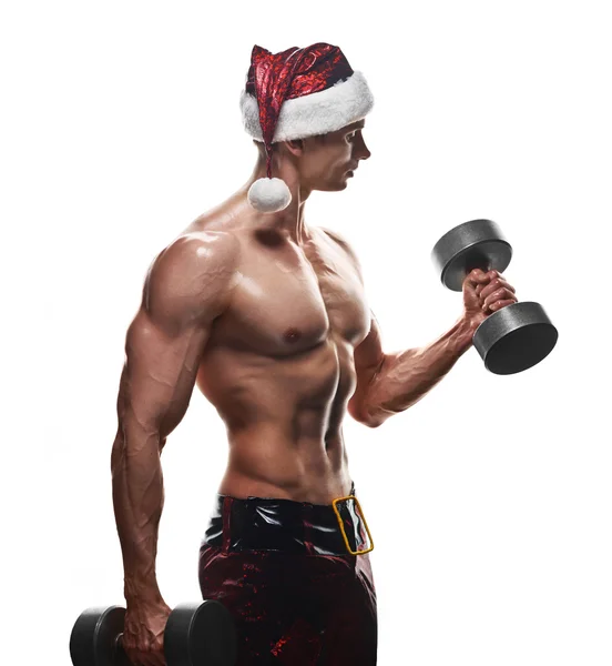 Musculoso guapo sexy Santa Claus —  Fotos de Stock