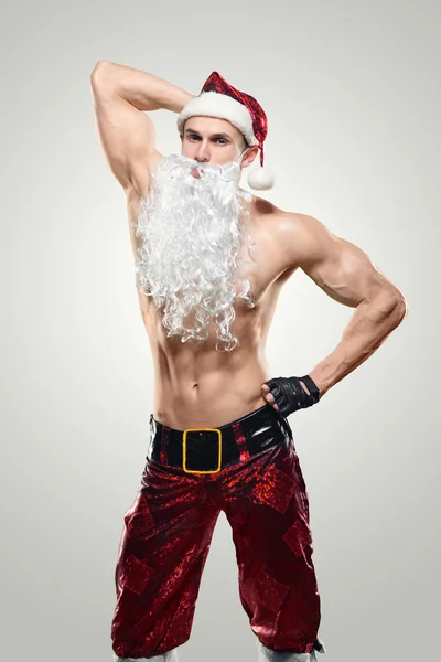 Svalnatý hezký sexy Santa Claus — Stock fotografie