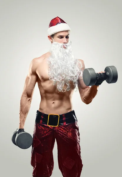 Musculoso guapo sexy Santa Claus —  Fotos de Stock