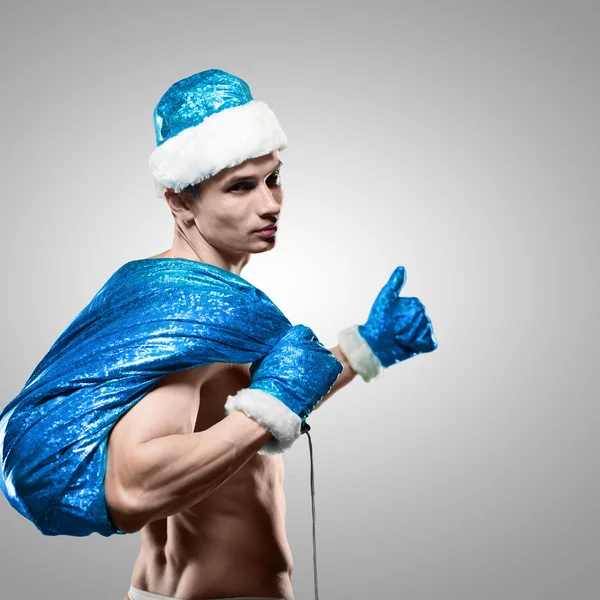 Muscolare bello sexy Babbo Natale — Foto Stock