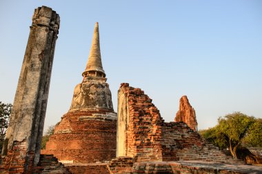 Ayutthaya tapınak Tayland genel bakış. Antik bric kalıntıları