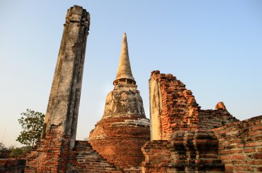 Ayutthaya tapınak Tayland genel bakış. Antik bric kalıntıları