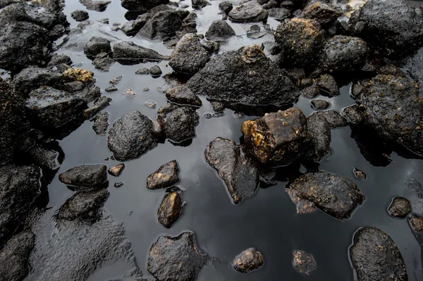 Ham Petrol Petrol Yayılımı Ao Prao Beach Samet Adası'nda kaza — Stok fotoğraf