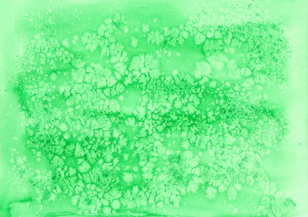 Grüner Aquarell-Hintergrund mit Salzwirkung — Stockfoto