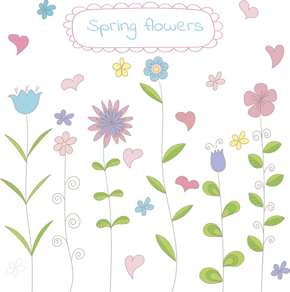 Collection de fleurs doodle pour le design — Image vectorielle