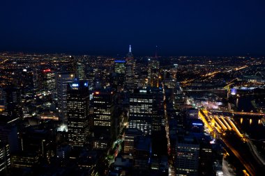 Melbourne silüeti gece