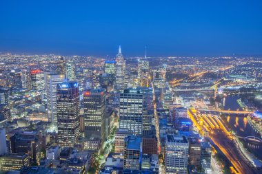 Melbourne silüeti gece