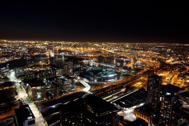 Melbourne silüeti gece