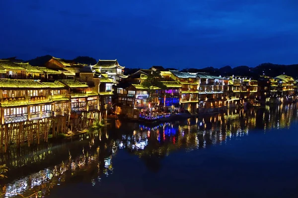 Veilleuses Ville Antique Fenghuang Xiangxi Hunan Chine — Photo