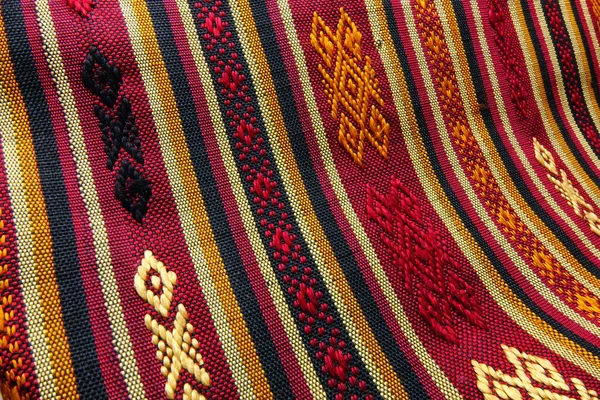 Tradicional Tailandês Tecido Seda Fundo Textura — Fotografia de Stock