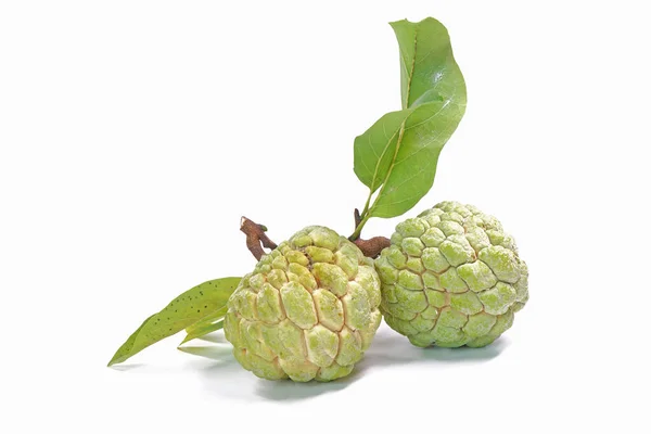 Custard apple isolate on white background. Custard apple (Annona squamosa), sugar apple sweetsop, or anon, famous exotic fruits from Thailand.