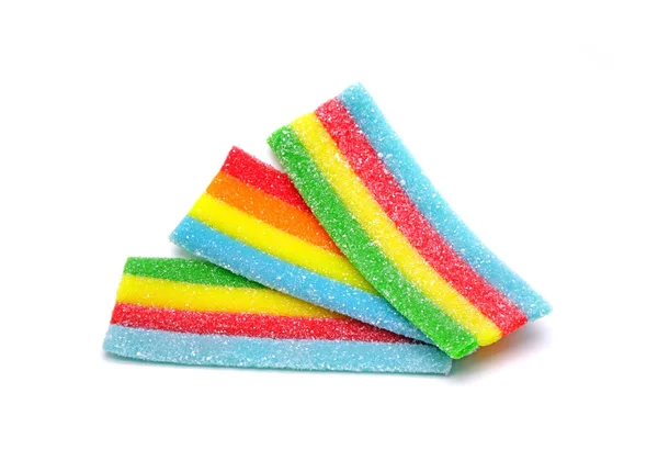 Jalea Masticable Arco Iris Aislada Sobre Fondo Blanco Dulces Jalea — Foto de Stock