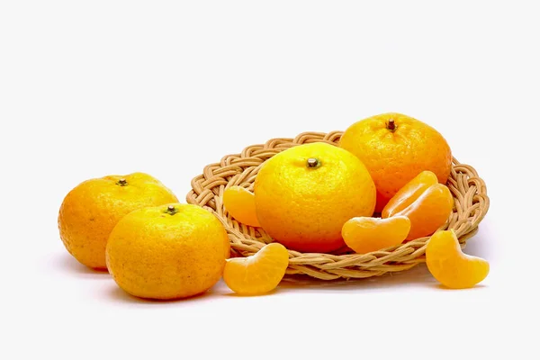 Chinesisches Orange Isoliert Auf Weißem Hintergrund Orangen Ohne Kerne Mandarinen — Stockfoto