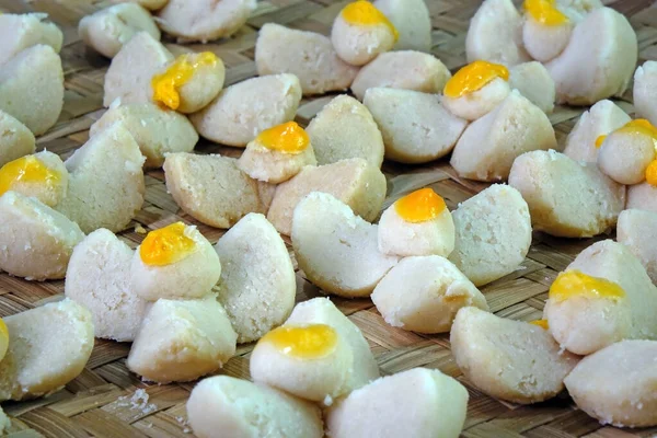 Biscotti Frolla Tailandesi Kleeb Lamduan Biscotto Pasta Frolla Fiori Lamduan — Foto Stock