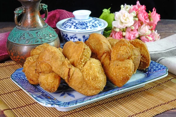 Fritos Fritos Massa Frita Khanom Kha Mais Famoso Phuket Breakfast — Fotografia de Stock