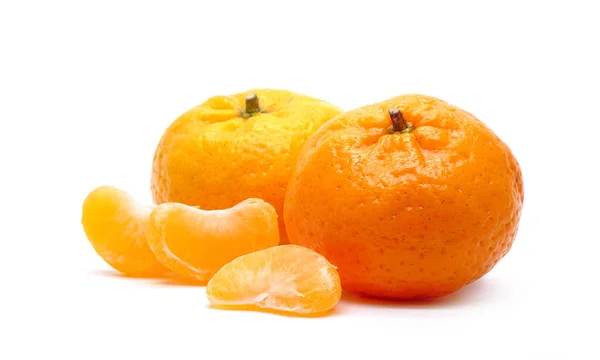 Chinesisches Orange Isoliert Auf Weißem Hintergrund Orangen Ohne Kerne Mandarinen — Stockfoto