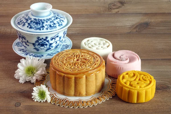 中秋節の月餅 Yuebing 中啓家 中国伝統菓子 — ストック写真