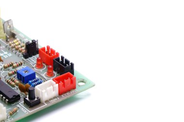 Ana sistem beyaz arkaplanda izole edildi. Buz Üreticisi Kontrolörü, Dondurucu ya da Buzdolabı Elektronik Kontrol Paneli. Metinler için boşluk