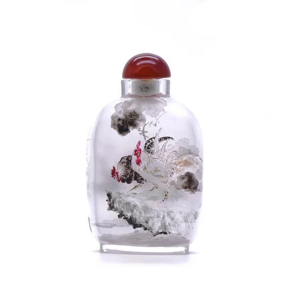 Антикварный Стиль Табак Бутылки Изолированы Белом Фоне Внутри Покрашенная Бутылка — стоковое фото