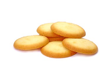 Beyaz arkaplanda izole Danimarka kurabiyeleri