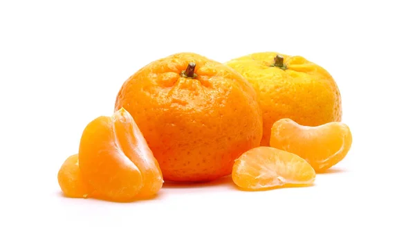 Китайський Апельсин Ізольований Білому Тлі Апельсини Насіння Апельсини Мандарина — стокове фото