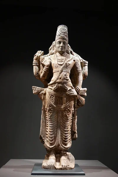 Imagem Arenito Vishnu Escultura Principal Grupo Vishnu Madhyama Yogasthana Kamurti — Fotografia de Stock