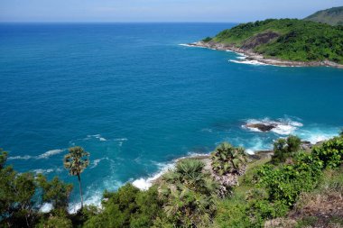 Phromthep 'in güzel deniz manzarası, Phuket Tayland