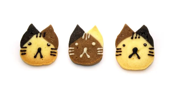 Cookies Cute Kitten Cookies Isolated White Background Homemade Diy Food — 图库照片