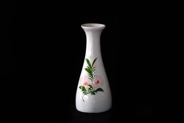 Tradiční Japonské Saké Likér Váza Černém Pozadí — Stock fotografie