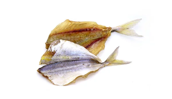 Θαλασσινά Ψάρια Αποξηραμένα Στον Ήλιο Απομονωμένα Λευκό Φόντο — Φωτογραφία Αρχείου