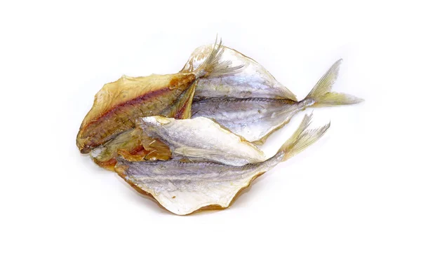 Θαλασσινά Ψάρια Αποξηραμένα Στον Ήλιο Απομονωμένα Λευκό Φόντο — Φωτογραφία Αρχείου