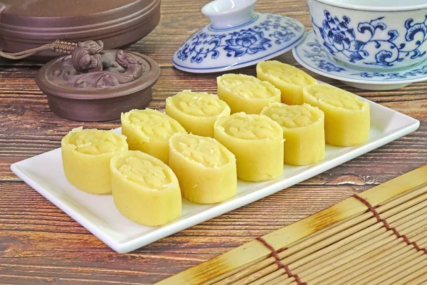 Mung Bean Cake Lvdougao Traditional Popular Chinese Dessert Summer Traditional — Stock Photo, Image