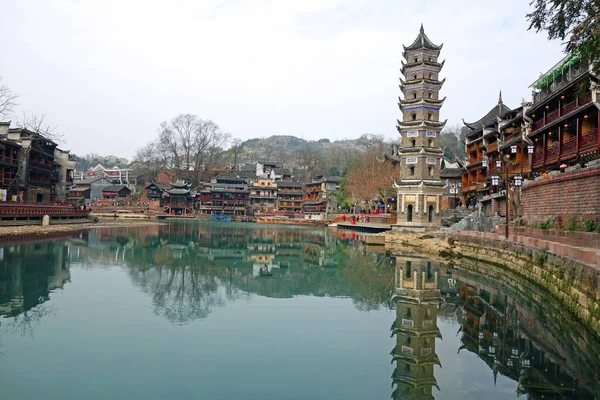Ancienne Ville Fenghuang Une Des Villes Antiques Les Célèbres Xiangxi — Photo