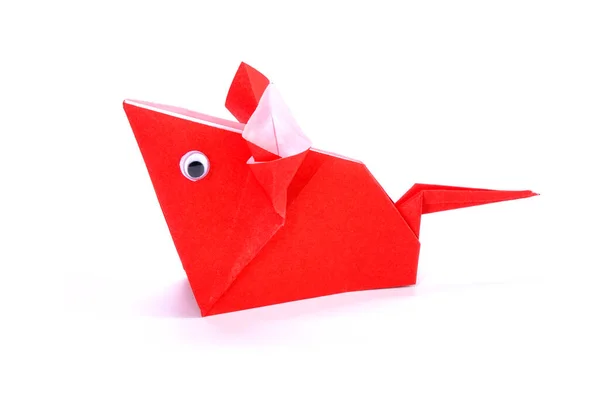 Musen Origami Papperskonst Isolerad Vit Bakgrund Idéer För Diy Hobby — Stockfoto