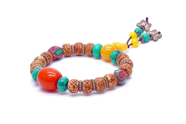 Bracelet Colorful Tibetan Style Bracelet Bodhi Seed Beads Mixed Turquoise — Stock Photo, Image