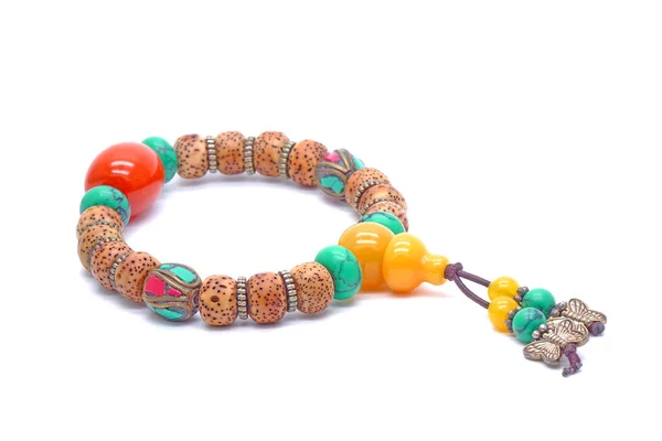 Pulsera Pulsera Estilo Tibetano Colorido Cuentas Semillas Bodhi Mezcladas Con — Foto de Stock