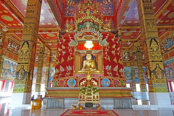 Golden Buddha Sculpture Main Hall Wat Bang Thong Temple Krabi — Stock Photo, Image