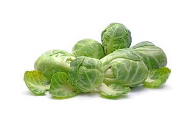 Beyaz arkaplanda Brüksel lahanası izole