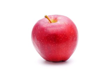 Beyaz arkaplanda kırmızı elma izole edildi.