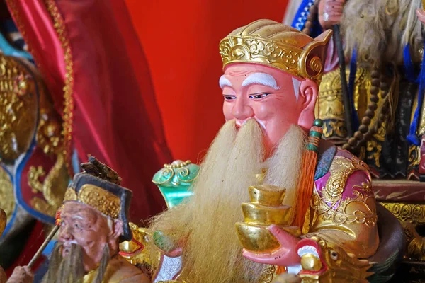 Kolorowe Taoistyczne Bogowie Scuptures Świątyni Taoizmu Skupienie Selektywne — Zdjęcie stockowe
