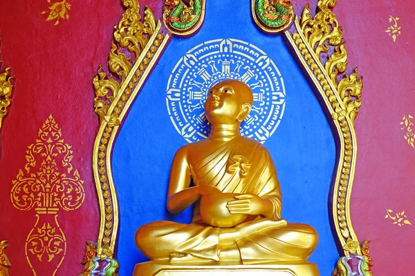 Goldene Statuen Des Buddhistischen Heiligen Upagupta Wat Bang Thong Provinz — Stockfoto