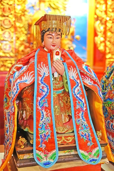 Színes Taoista Istenek Szobra Mazu Tengeri Istennőről Taoista Templomban Thean — Stock Fotó